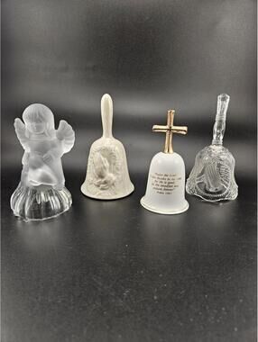 Faith & Heritage: Collectible Lot of 4 Decorative Religious Bells